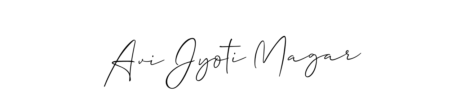 Also we have Avi Jyoti Magar name is the best signature style. Create professional handwritten signature collection using Allison_Script autograph style. Avi Jyoti Magar signature style 2 images and pictures png