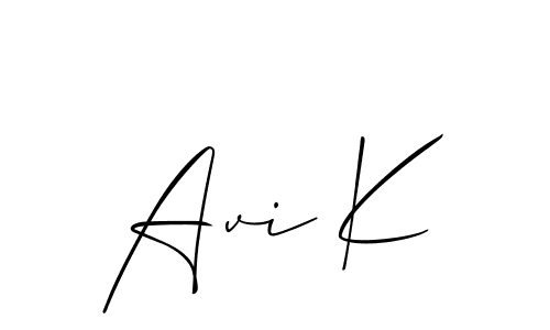 It looks lik you need a new signature style for name Avi K. Design unique handwritten (Allison_Script) signature with our free signature maker in just a few clicks. Avi K signature style 2 images and pictures png