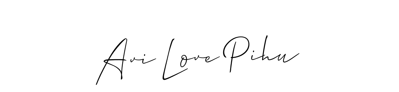 How to make Avi Love Pihu name signature. Use Allison_Script style for creating short signs online. This is the latest handwritten sign. Avi Love Pihu signature style 2 images and pictures png