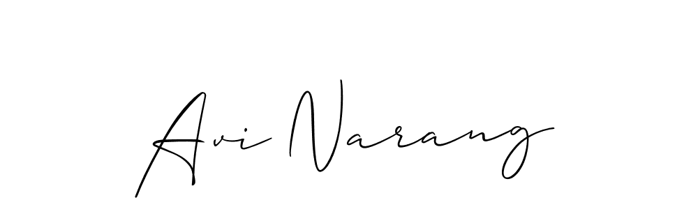 Also we have Avi Narang name is the best signature style. Create professional handwritten signature collection using Allison_Script autograph style. Avi Narang signature style 2 images and pictures png