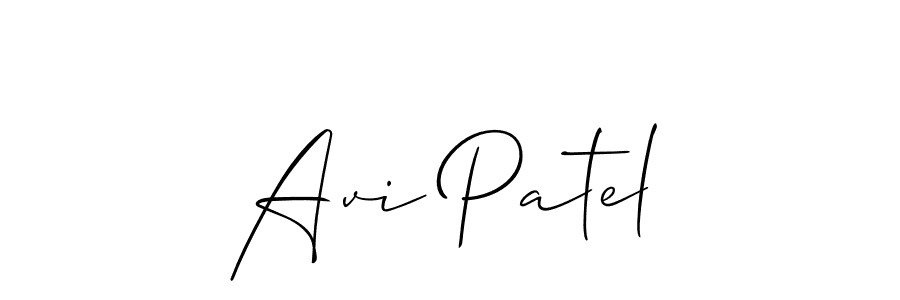 Use a signature maker to create a handwritten signature online. With this signature software, you can design (Allison_Script) your own signature for name Avi Patel. Avi Patel signature style 2 images and pictures png