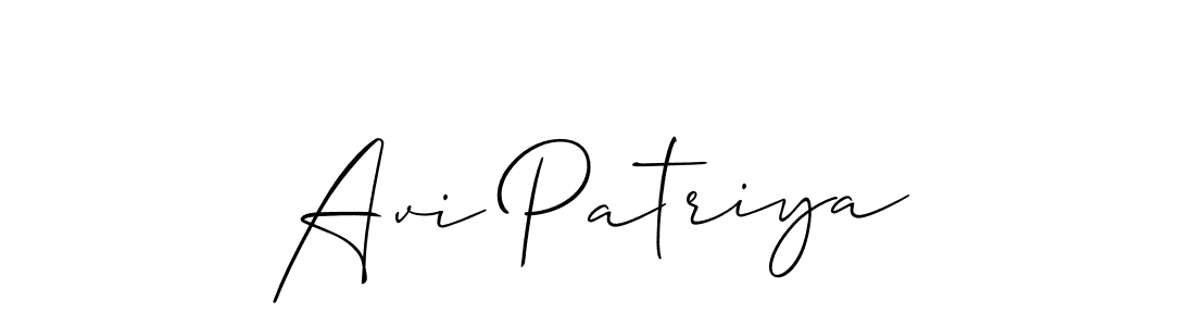 The best way (Allison_Script) to make a short signature is to pick only two or three words in your name. The name Avi Patriya include a total of six letters. For converting this name. Avi Patriya signature style 2 images and pictures png