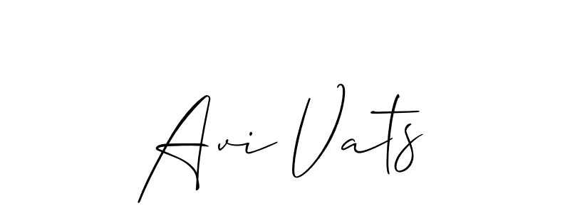 How to make Avi Vats name signature. Use Allison_Script style for creating short signs online. This is the latest handwritten sign. Avi Vats signature style 2 images and pictures png