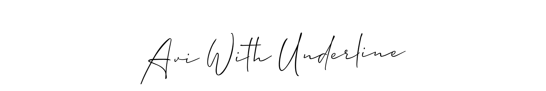 if you are searching for the best signature style for your name Avi With Underline. so please give up your signature search. here we have designed multiple signature styles  using Allison_Script. Avi With Underline signature style 2 images and pictures png
