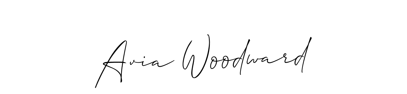 Use a signature maker to create a handwritten signature online. With this signature software, you can design (Allison_Script) your own signature for name Avia Woodward. Avia Woodward signature style 2 images and pictures png