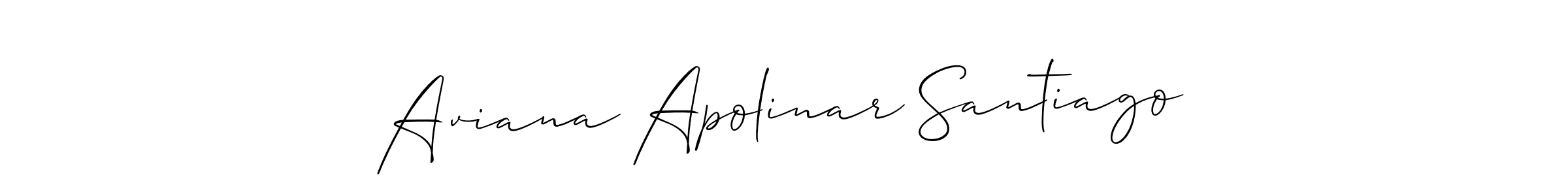 Also You can easily find your signature by using the search form. We will create Aviana Apolinar Santiago name handwritten signature images for you free of cost using Allison_Script sign style. Aviana Apolinar Santiago signature style 2 images and pictures png