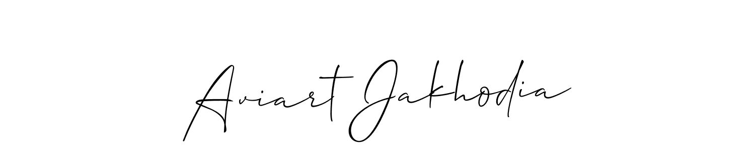 How to make Aviart Jakhodia name signature. Use Allison_Script style for creating short signs online. This is the latest handwritten sign. Aviart Jakhodia signature style 2 images and pictures png