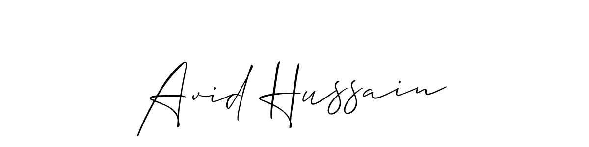 How to make Avid Hussain name signature. Use Allison_Script style for creating short signs online. This is the latest handwritten sign. Avid Hussain signature style 2 images and pictures png