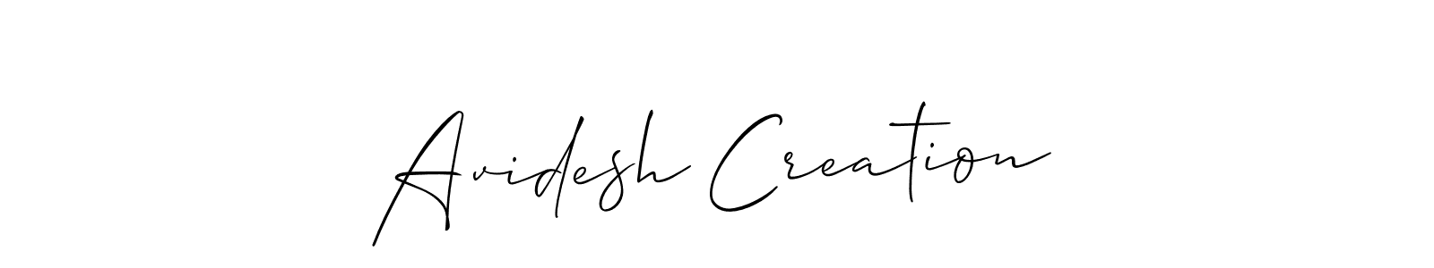 The best way (Allison_Script) to make a short signature is to pick only two or three words in your name. The name Avidesh Creation include a total of six letters. For converting this name. Avidesh Creation signature style 2 images and pictures png