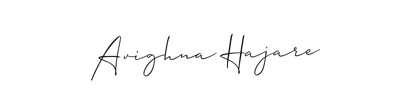 How to make Avighna Hajare name signature. Use Allison_Script style for creating short signs online. This is the latest handwritten sign. Avighna Hajare signature style 2 images and pictures png