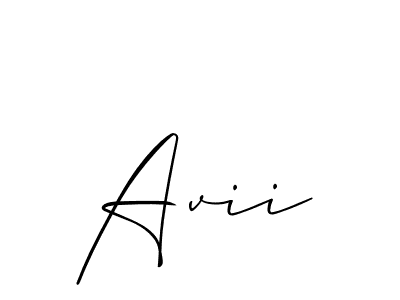 The best way (Allison_Script) to make a short signature is to pick only two or three words in your name. The name Avii include a total of six letters. For converting this name. Avii signature style 2 images and pictures png