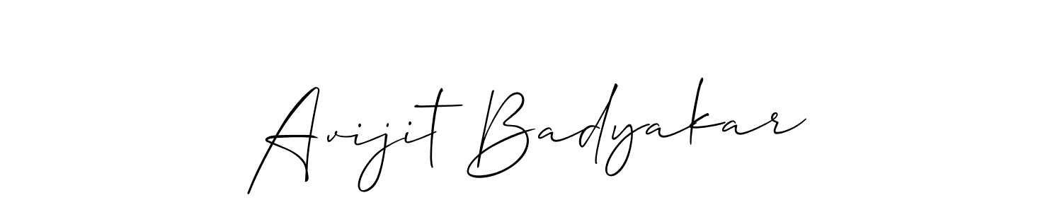 The best way (Allison_Script) to make a short signature is to pick only two or three words in your name. The name Avijit Badyakar include a total of six letters. For converting this name. Avijit Badyakar signature style 2 images and pictures png
