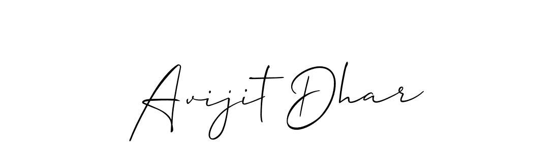 How to make Avijit Dhar name signature. Use Allison_Script style for creating short signs online. This is the latest handwritten sign. Avijit Dhar signature style 2 images and pictures png