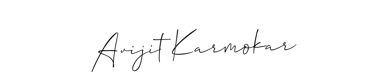 How to Draw Avijit Karmokar signature style? Allison_Script is a latest design signature styles for name Avijit Karmokar. Avijit Karmokar signature style 2 images and pictures png