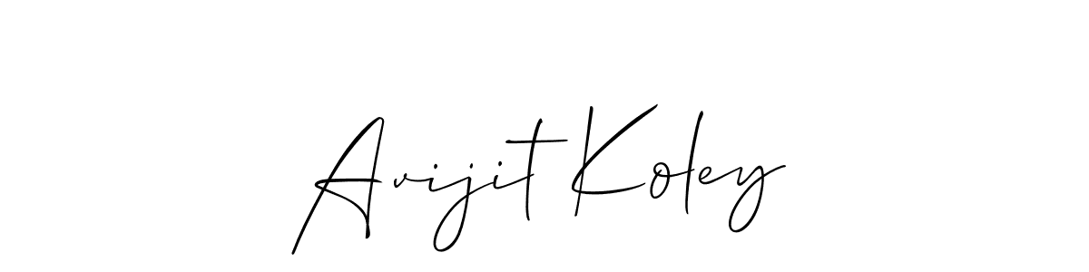 Also we have Avijit Koley name is the best signature style. Create professional handwritten signature collection using Allison_Script autograph style. Avijit Koley signature style 2 images and pictures png