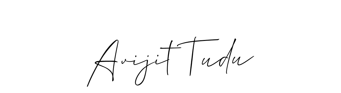 Allison_Script is a professional signature style that is perfect for those who want to add a touch of class to their signature. It is also a great choice for those who want to make their signature more unique. Get Avijit Tudu name to fancy signature for free. Avijit Tudu signature style 2 images and pictures png