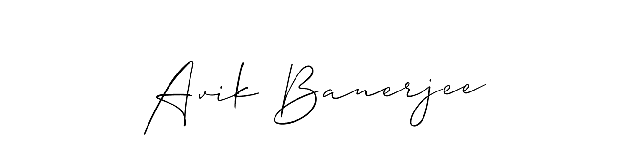 The best way (Allison_Script) to make a short signature is to pick only two or three words in your name. The name Avik Banerjee include a total of six letters. For converting this name. Avik Banerjee signature style 2 images and pictures png