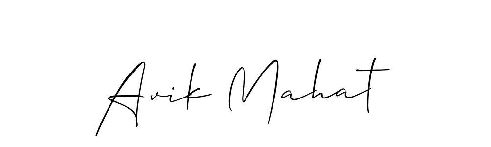 Allison_Script is a professional signature style that is perfect for those who want to add a touch of class to their signature. It is also a great choice for those who want to make their signature more unique. Get Avik Mahat name to fancy signature for free. Avik Mahat signature style 2 images and pictures png