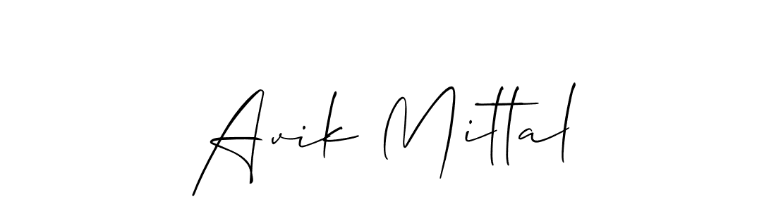 Create a beautiful signature design for name Avik Mittal. With this signature (Allison_Script) fonts, you can make a handwritten signature for free. Avik Mittal signature style 2 images and pictures png