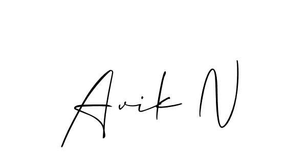 Use a signature maker to create a handwritten signature online. With this signature software, you can design (Allison_Script) your own signature for name Avik N. Avik N signature style 2 images and pictures png