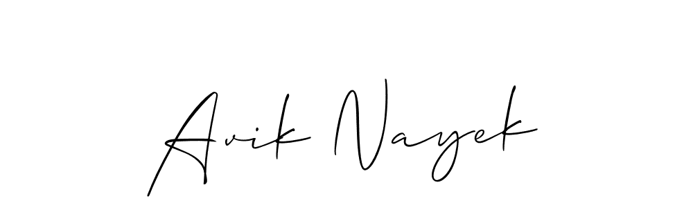 if you are searching for the best signature style for your name Avik Nayek. so please give up your signature search. here we have designed multiple signature styles  using Allison_Script. Avik Nayek signature style 2 images and pictures png