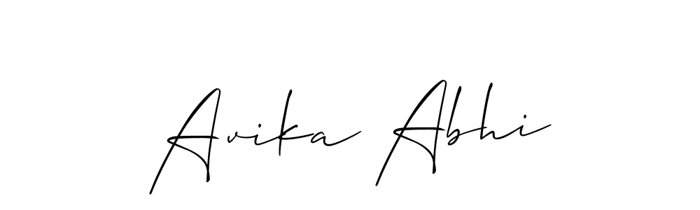 Design your own signature with our free online signature maker. With this signature software, you can create a handwritten (Allison_Script) signature for name Avika Abhi. Avika Abhi signature style 2 images and pictures png