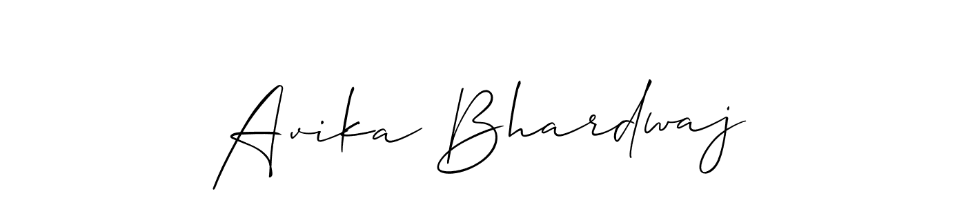 Use a signature maker to create a handwritten signature online. With this signature software, you can design (Allison_Script) your own signature for name Avika Bhardwaj. Avika Bhardwaj signature style 2 images and pictures png