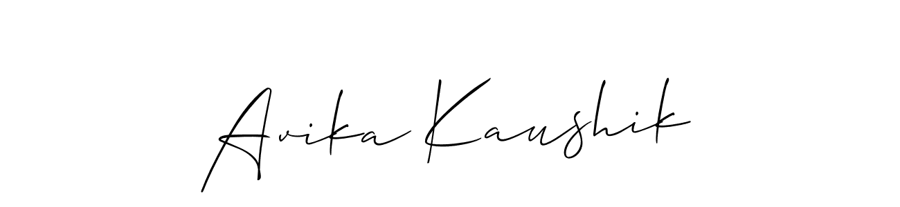 Design your own signature with our free online signature maker. With this signature software, you can create a handwritten (Allison_Script) signature for name Avika Kaushik. Avika Kaushik signature style 2 images and pictures png