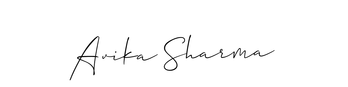 Avika Sharma stylish signature style. Best Handwritten Sign (Allison_Script) for my name. Handwritten Signature Collection Ideas for my name Avika Sharma. Avika Sharma signature style 2 images and pictures png