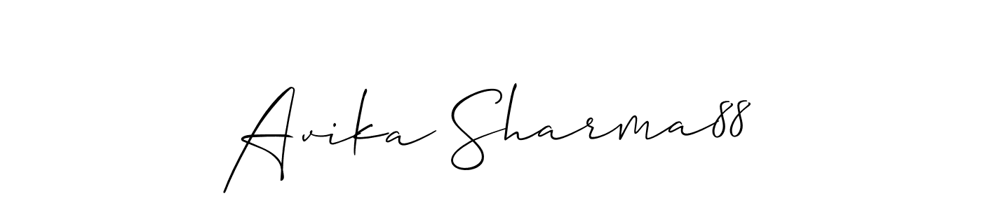 Design your own signature with our free online signature maker. With this signature software, you can create a handwritten (Allison_Script) signature for name Avika Sharma88. Avika Sharma88 signature style 2 images and pictures png