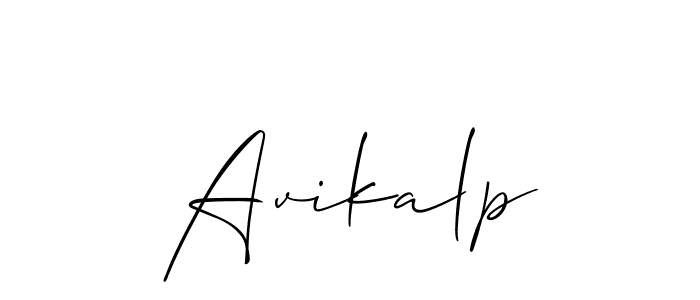 Use a signature maker to create a handwritten signature online. With this signature software, you can design (Allison_Script) your own signature for name Avikalp. Avikalp signature style 2 images and pictures png