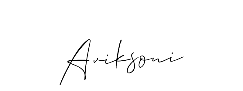 Design your own signature with our free online signature maker. With this signature software, you can create a handwritten (Allison_Script) signature for name Aviksoni. Aviksoni signature style 2 images and pictures png