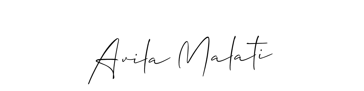 Avila Malati stylish signature style. Best Handwritten Sign (Allison_Script) for my name. Handwritten Signature Collection Ideas for my name Avila Malati. Avila Malati signature style 2 images and pictures png