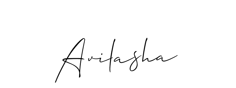 The best way (Allison_Script) to make a short signature is to pick only two or three words in your name. The name Avilasha include a total of six letters. For converting this name. Avilasha signature style 2 images and pictures png