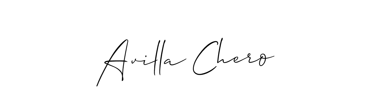 Use a signature maker to create a handwritten signature online. With this signature software, you can design (Allison_Script) your own signature for name Avilla Chero. Avilla Chero signature style 2 images and pictures png