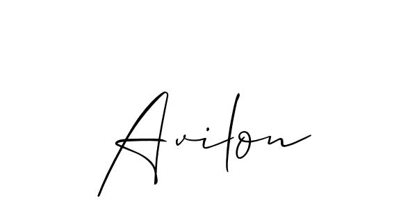Use a signature maker to create a handwritten signature online. With this signature software, you can design (Allison_Script) your own signature for name Avilon. Avilon signature style 2 images and pictures png