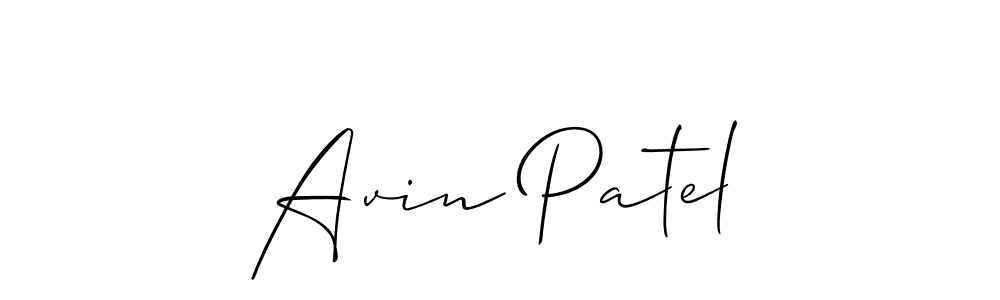 The best way (Allison_Script) to make a short signature is to pick only two or three words in your name. The name Avin Patel include a total of six letters. For converting this name. Avin Patel signature style 2 images and pictures png