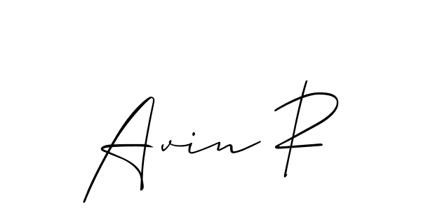 Avin R stylish signature style. Best Handwritten Sign (Allison_Script) for my name. Handwritten Signature Collection Ideas for my name Avin R. Avin R signature style 2 images and pictures png