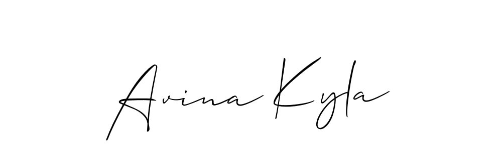 You should practise on your own different ways (Allison_Script) to write your name (Avina Kyla) in signature. don't let someone else do it for you. Avina Kyla signature style 2 images and pictures png