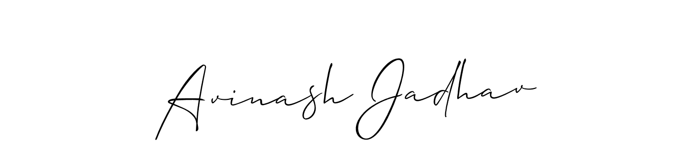 How to make Avinash Jadhav name signature. Use Allison_Script style for creating short signs online. This is the latest handwritten sign. Avinash Jadhav signature style 2 images and pictures png