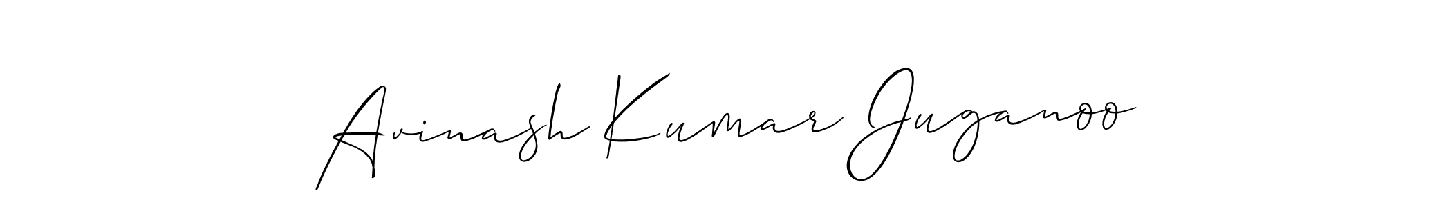 How to make Avinash Kumar Juganoo name signature. Use Allison_Script style for creating short signs online. This is the latest handwritten sign. Avinash Kumar Juganoo signature style 2 images and pictures png