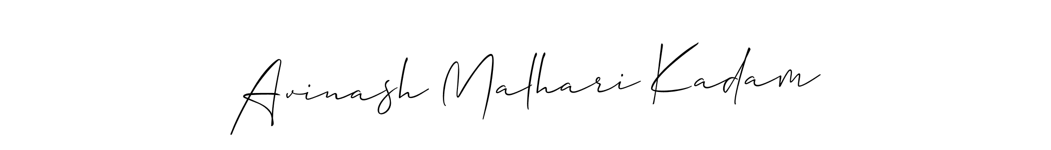 Also You can easily find your signature by using the search form. We will create Avinash Malhari Kadam name handwritten signature images for you free of cost using Allison_Script sign style. Avinash Malhari Kadam signature style 2 images and pictures png