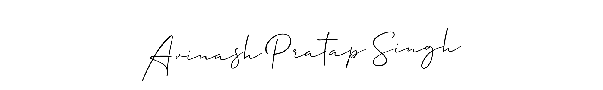 How to make Avinash Pratap Singh name signature. Use Allison_Script style for creating short signs online. This is the latest handwritten sign. Avinash Pratap Singh signature style 2 images and pictures png