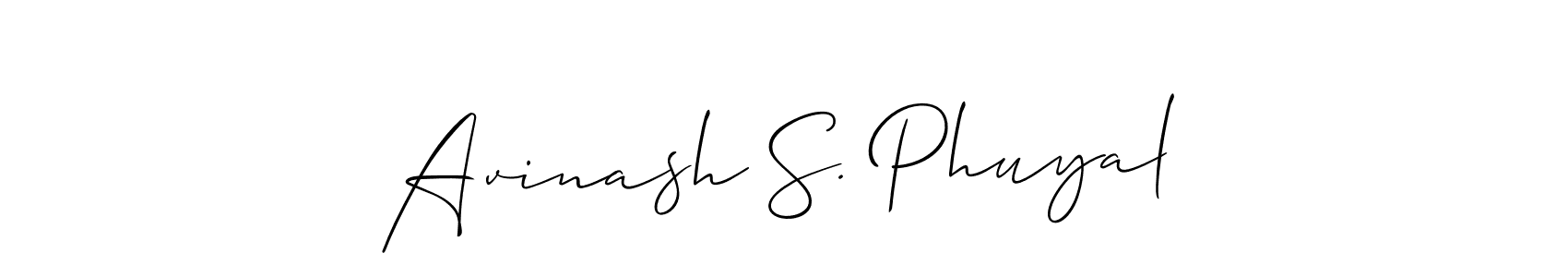 Make a short Avinash S. Phuyal signature style. Manage your documents anywhere anytime using Allison_Script. Create and add eSignatures, submit forms, share and send files easily. Avinash S. Phuyal signature style 2 images and pictures png