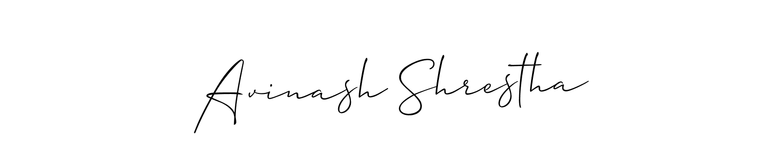 Make a short Avinash Shrestha signature style. Manage your documents anywhere anytime using Allison_Script. Create and add eSignatures, submit forms, share and send files easily. Avinash Shrestha signature style 2 images and pictures png
