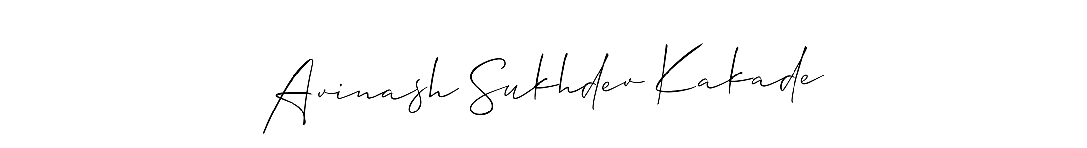 The best way (Allison_Script) to make a short signature is to pick only two or three words in your name. The name Avinash Sukhdev Kakade include a total of six letters. For converting this name. Avinash Sukhdev Kakade signature style 2 images and pictures png