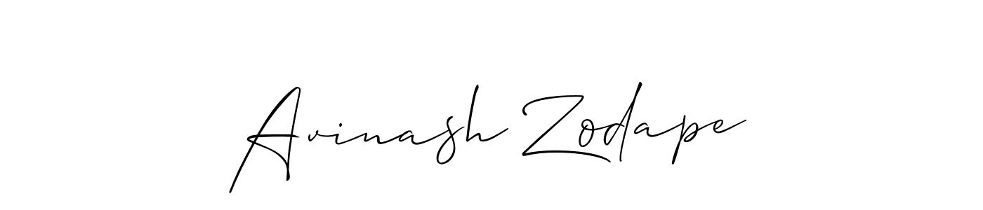 How to make Avinash Zodape signature? Allison_Script is a professional autograph style. Create handwritten signature for Avinash Zodape name. Avinash Zodape signature style 2 images and pictures png