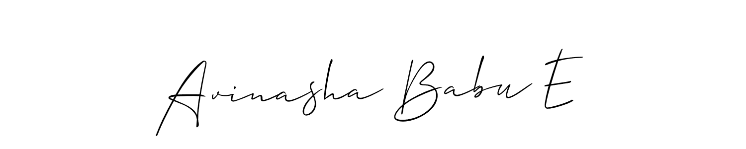 How to make Avinasha Babu E signature? Allison_Script is a professional autograph style. Create handwritten signature for Avinasha Babu E name. Avinasha Babu E signature style 2 images and pictures png