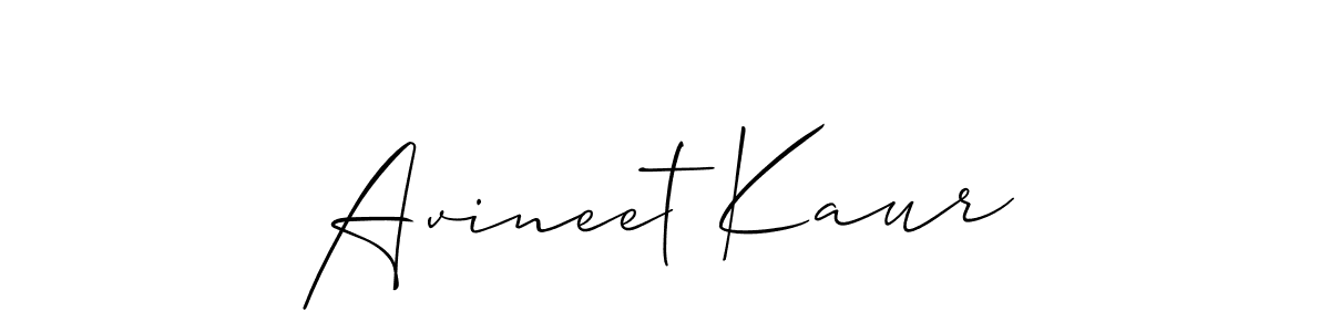 Create a beautiful signature design for name Avineet Kaur. With this signature (Allison_Script) fonts, you can make a handwritten signature for free. Avineet Kaur signature style 2 images and pictures png