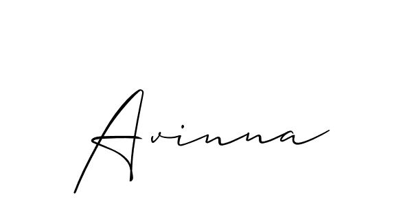 Use a signature maker to create a handwritten signature online. With this signature software, you can design (Allison_Script) your own signature for name Avinna. Avinna signature style 2 images and pictures png